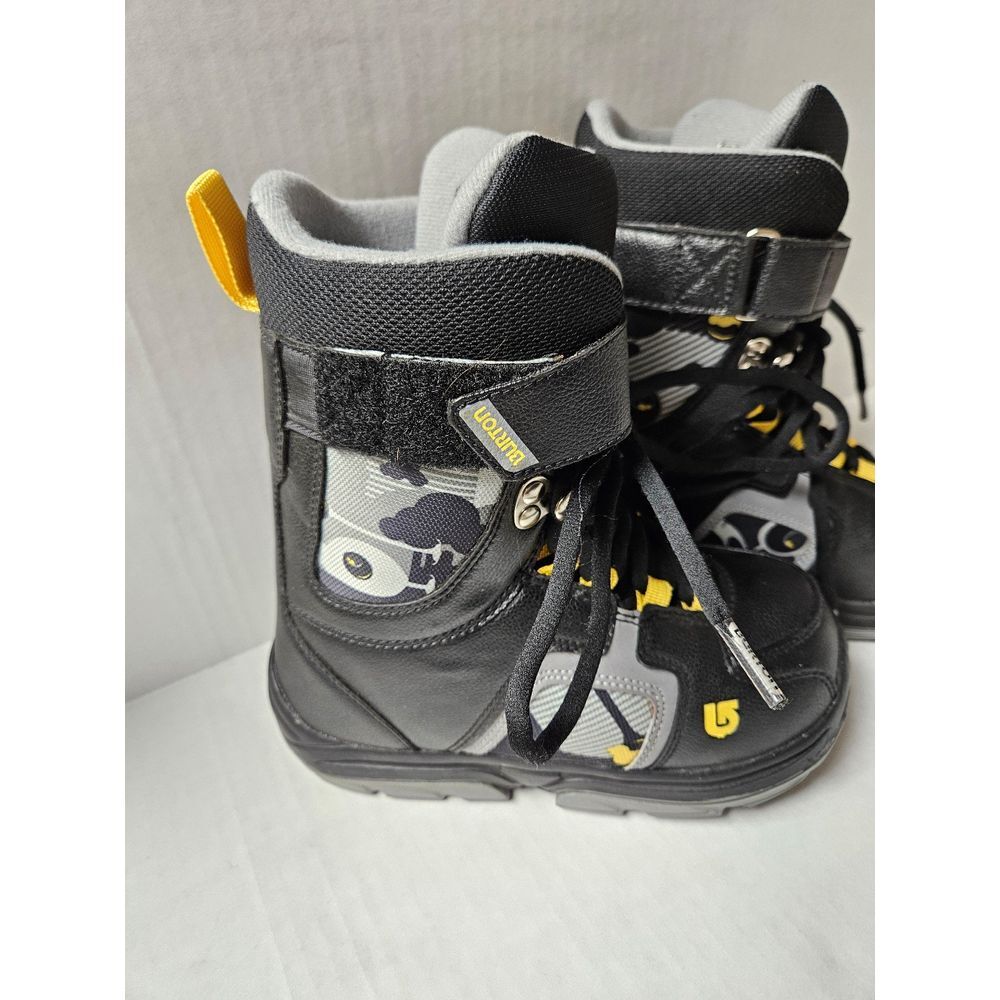Burton Snowboard Boots Kids Freestyle Sz 4 Black Lace Strap Snow Winter Alpine
